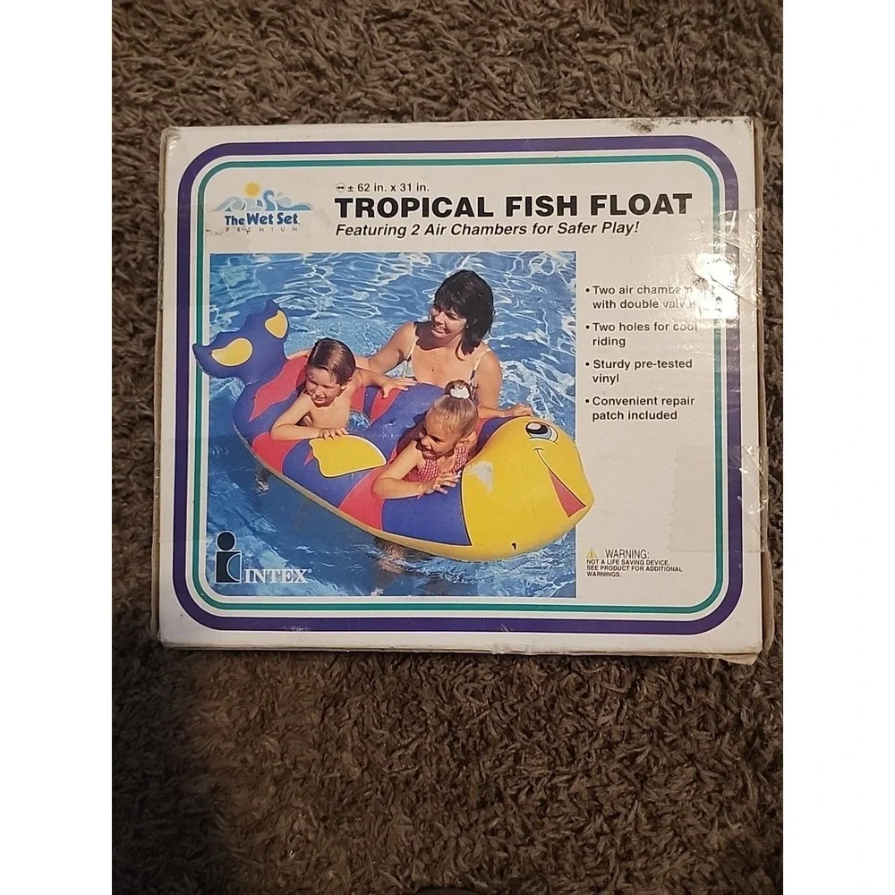 Vintage INTEX Inflatable RIDE ON IT RARE TROPICAL FISH Kids‎ Float 62x31 Inches - Picture 2 of 3